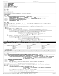 DOH Form 210-019 Brucellosis Reporting Form - Washington, Page 2