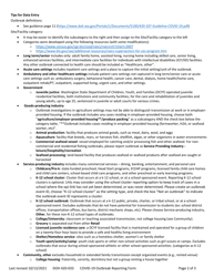 DOH Form 420-033 Covid-19 Outbreak Determination/Investigation Form - Washington, Page 2