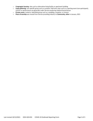 DOH Form 420-033 Covid-19 Outbreak Determination/Investigation Form - Washington, Page 3
