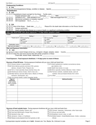 DOH Form 210-023 Cyclosporiasis Reporting Form - Washington, Page 2