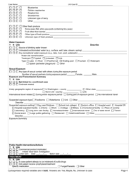 DOH Form 210-023 Cyclosporiasis Reporting Form - Washington, Page 4