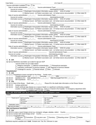 DOH Form 210-056 Diphtheria Reporting Form - Washington, Page 2