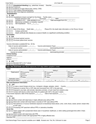 DOH Form 420-128 Viral Hemorrhagic Fever Reporting Form - Washington, Page 2