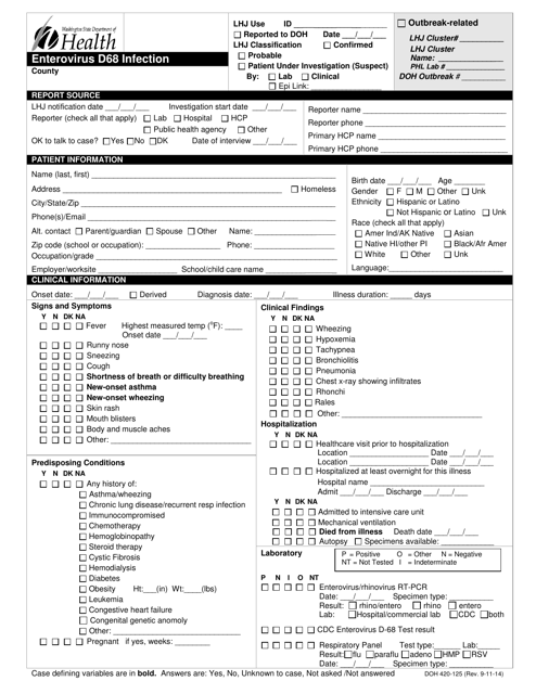 DOH Form 420-125  Printable Pdf