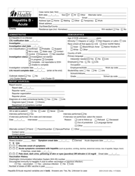DOH Form 210-031 Hepatitis B - Acute Reporting Form - Washington