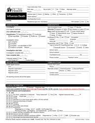 Document preview: DOH Form 420-019 Influenza Death Reporting Form - Washington
