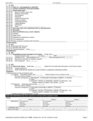 DOH Form 210-057 Leptospirosis Reporting Form - Washington, Page 2