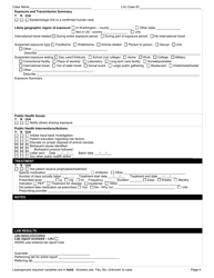 DOH Form 210-057 Leptospirosis Reporting Form - Washington, Page 4