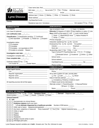 Document preview: DOH Form 210-036 Lyme Disease Reporting Form - Washington