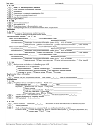 DOH Form 210-038 Meningococcal Disease Reporting Form - Washington, Page 2
