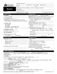 Document preview: DOH Form 210-073 Measles Reporting Form - Washington