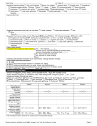 DOH Form 210-039 Mumps Reporting Form - Washington, Page 3