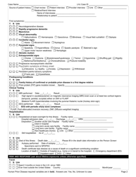 DOH Form 420-003 Human Prion Disease Reporting Form - Washington, Page 2