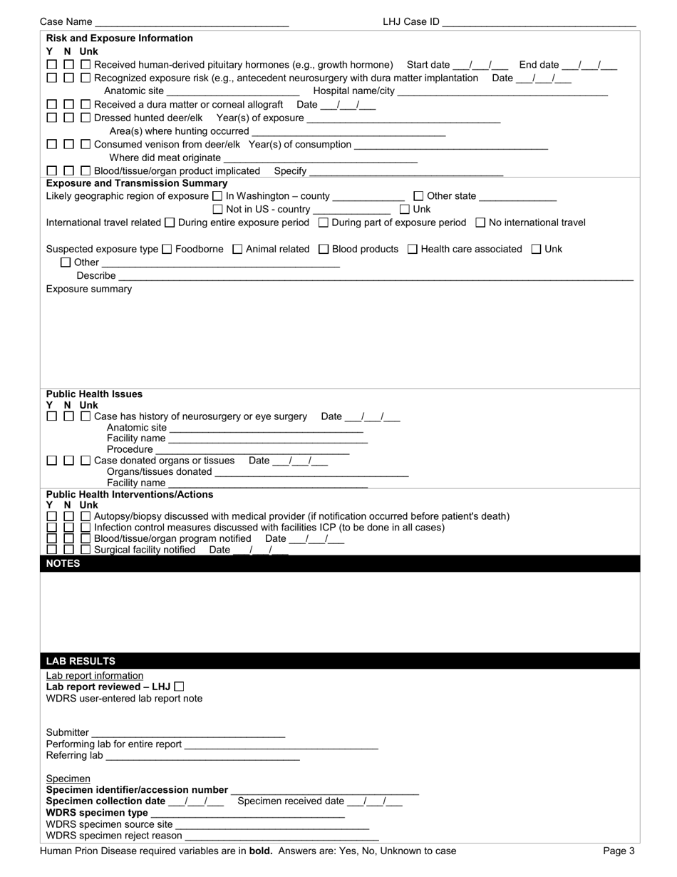 DOH Form 420-003 Download Printable PDF or Fill Online Human Prion ...