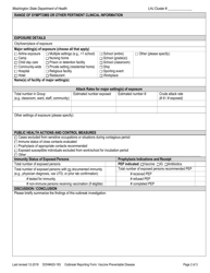 DOH Form 420-193 Outbreak Reporting Form - Vaccine Preventable Disease - Washington, Page 2