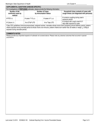 DOH Form 420-193 Outbreak Reporting Form - Vaccine Preventable Disease - Washington, Page 3