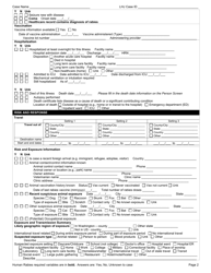 DOH Form 210-060 Human Rabies Reporting Form - Washington, Page 2