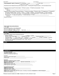 DOH Form 210-042 Psittacosis Reporting Form - Washington, Page 3