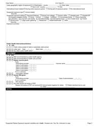 DOH Form 210-044 Suspected Rabies Exposure Reporting Form - Washington, Page 3