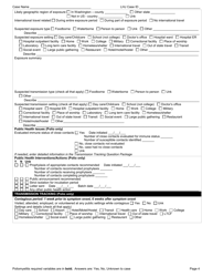 DOH Form 210-059 Poliomyelitis/Afm Reporting Form - Washington, Page 4