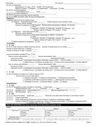 DOH Form 210-074 Rubella Reporting Form - Washington, Page 2