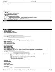 DOH Form 210-040 Shellfish Poisoning Reporting Form - Washington, Page 3