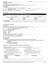 DOH Form 210-046 Salmonellosis Reporting Form - Washington, Page 2