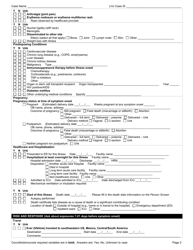 DOH Form 420-123 Coccidioidomycosis Reporting Form - Washington, Page 2