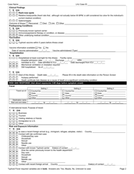 DOH Form 210-050 Typhoid Fever Reporting Form - Washington, Page 2