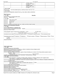 DOH Form 210-050 Typhoid Fever Reporting Form - Washington, Page 4