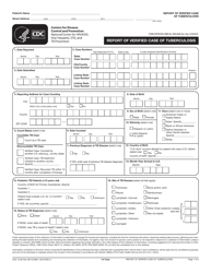 Form CDC72.9 &quot;Report of Verified Case of Tuberculosis&quot;