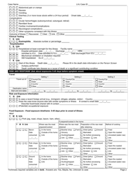 DOH Form 210-062 Trichinosis Reporting Form - Washington, Page 2