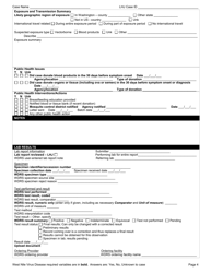 DOH Form 210-054 West Nile Virus Disease Reporting Form - Washington, Page 4