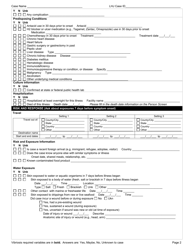 DOH Form 210-052 Vibriosis (Non-cholera) Reporting Form - Washington, Page 2
