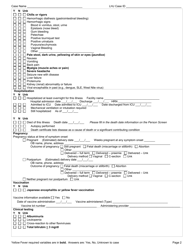 DOH Form 210-064 Yellow Fever Reporting Form - Washington, Page 2