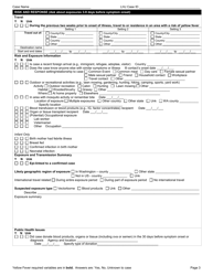 DOH Form 210-064 Yellow Fever Reporting Form - Washington, Page 3