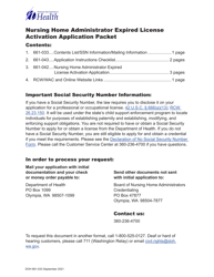 Document preview: DOH Form 661-042 Nursing Home Administrator Expired License Activation Application - Washington