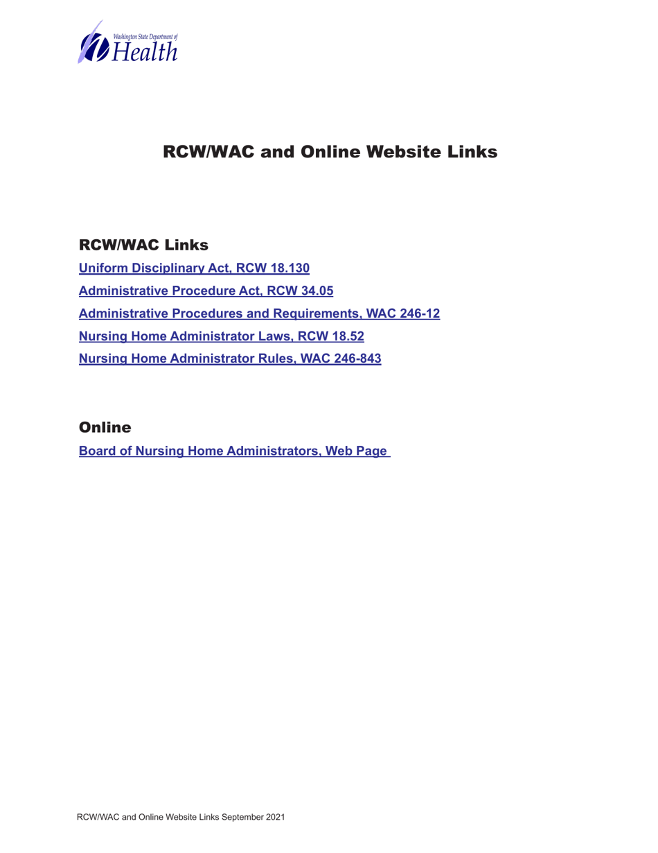 DOH Form 661-042 Nursing Home Administrator Expired License Activation Application - Washington, Page 9