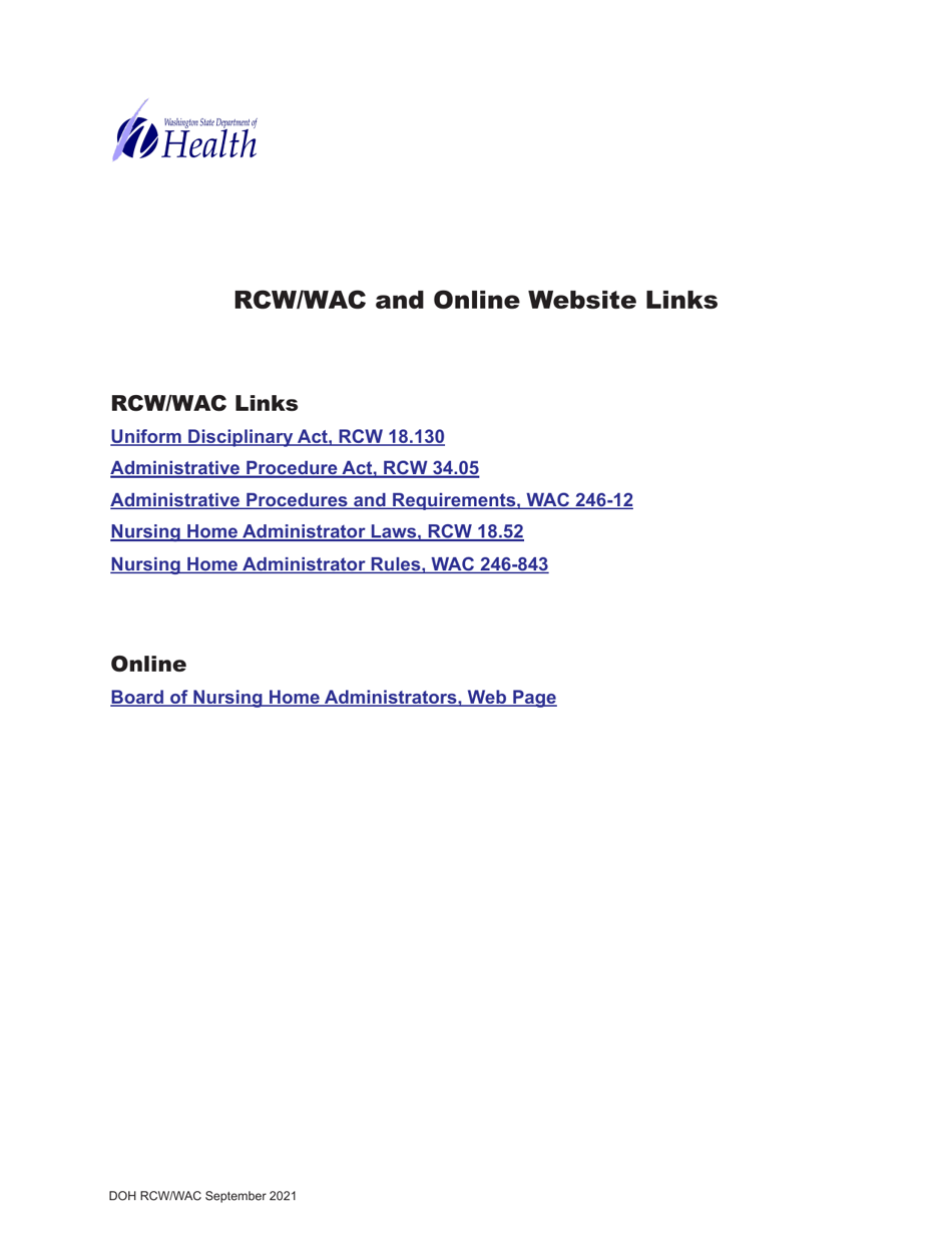 DOH Form 661-020 Nursing Home Administrator License Application - Washington, Page 16