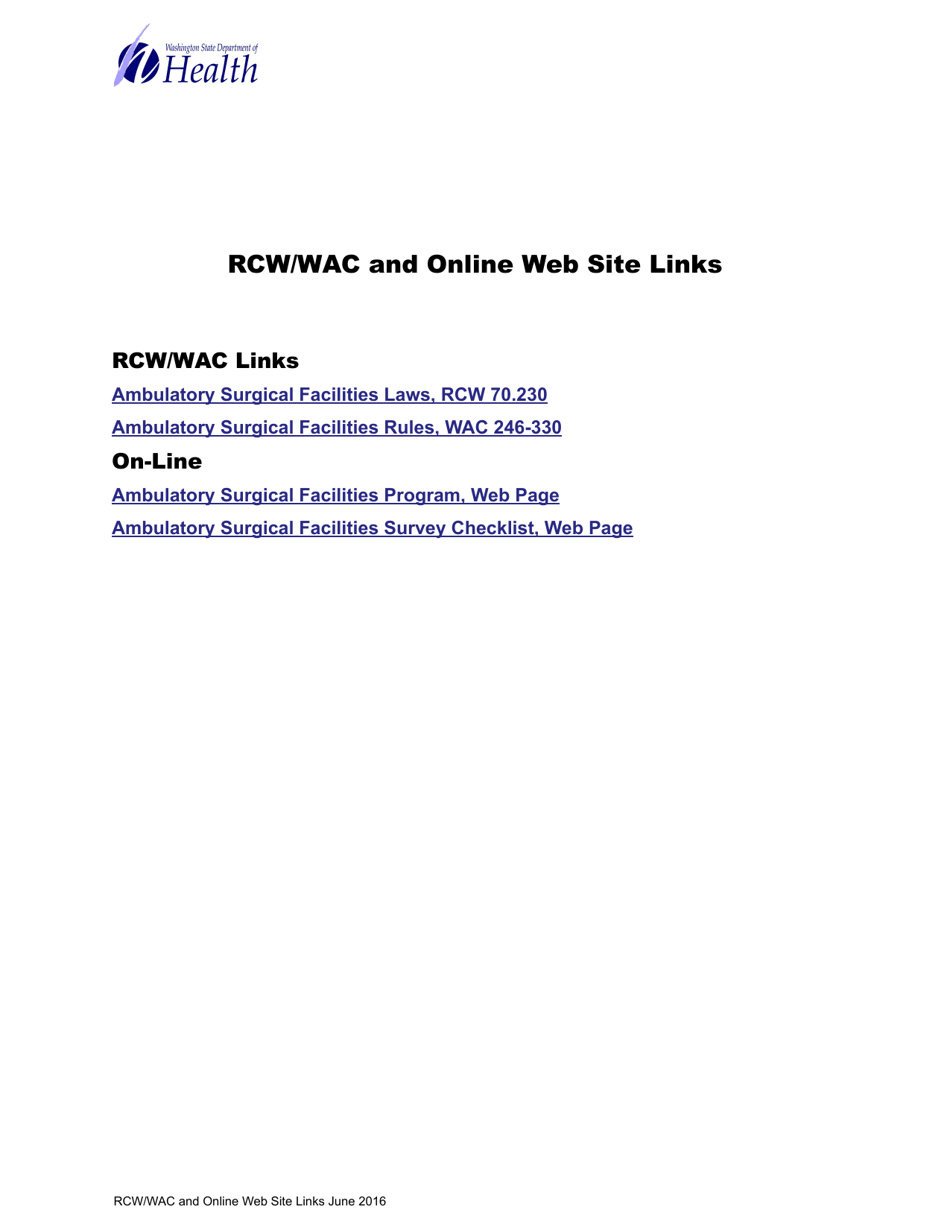 DOH Form 505-102 Ambulatory Surgical Facility License Application - Washington, Page 11