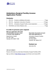 DOH Form 505-102 Ambulatory Surgical Facility License Application - Washington