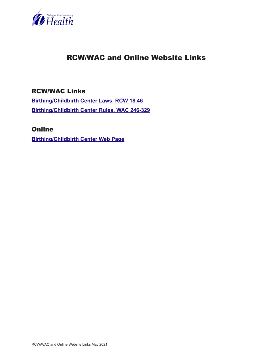 DOH Form 505-059 Birthing / Childbirth Center License Application - Washington, Page 9