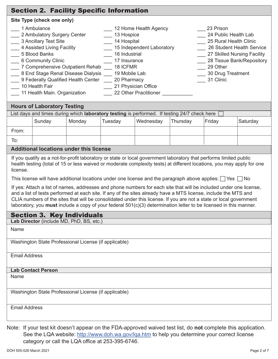 DOH Form 505-026 - Fill Out, Sign Online and Download Printable PDF ...