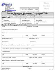 DOH Form 505-031 Provider Performed Microscopic Procedures (Ppmp) Medical Test Site License Application - Washington, Page 5