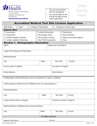 DOH Form 505-032 Accredited Medical Test Site License Application - Washington, Page 9