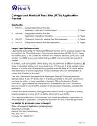 DOH Form 505-030 Categorized Medical Test Site License Application - Washington