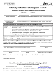 DOH Formulario 348-823 Solicitud Para Rechazar La Participacion En Waiis - Washington (Spanish), Page 2