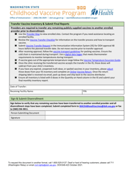 DOH Form 348-243 Provider Disenrollment Form - Childhood Vaccine Program - Washington, Page 2