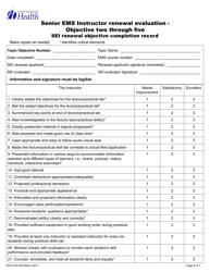 DOH Form 530-035 Recognition Application Procedures (Rap) for Senior EMS Instructor (Sei) - Washington, Page 5
