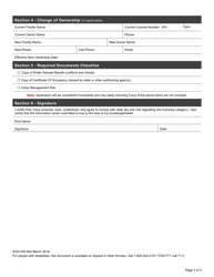 DOH Form 505-062 Temporary Worker Housing License Application - Washington, Page 3